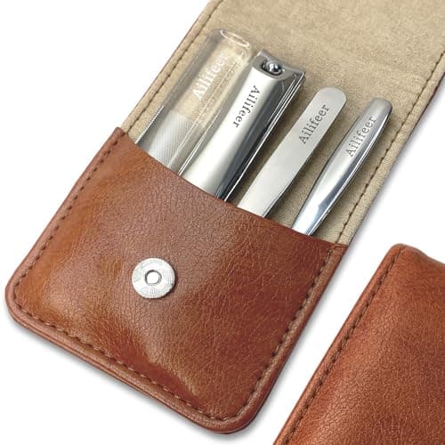 AILIFEER Manicure Set, 4-in-1 Stainless Steel Professional Nail Clippers and Nail Cutters Kit, Includes Nail Filer,Cuticle Trimmer,with Portable Travel Case,Gifts For Women Men,Pedicure Tools For Feet - Image 1