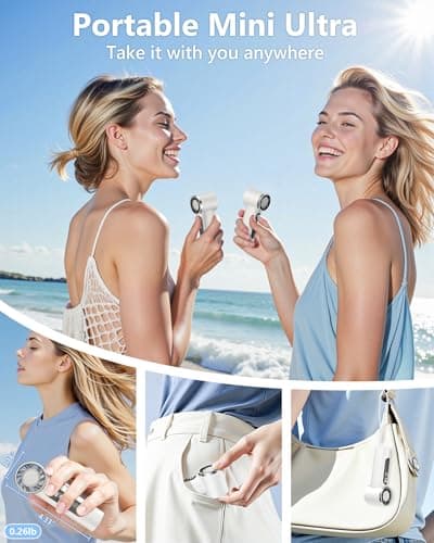 AGEYOU Portable Handheld Fan,4000mAh Rechargeable Turbo Personal Mini Fan,Pocket Design for Travel,Concerts,Sports Games,Camping,Hiking,Best Gifts for Women in Summer - Thumbnail 2