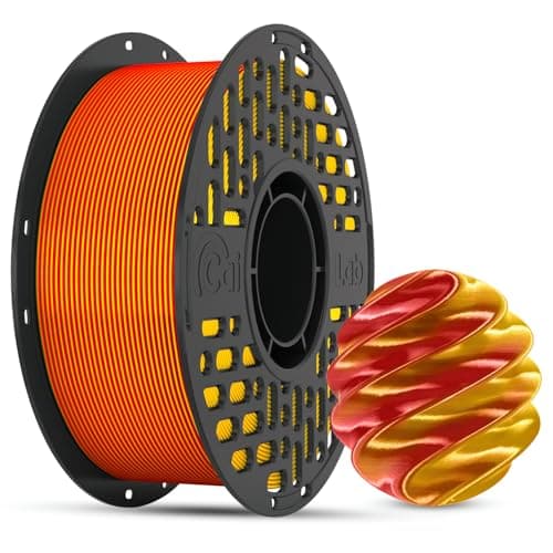 Silk PLA Filament 1.75mm Tri Color Changing, High Strength 3D Printing Filament 1kg, Ultra-Strong Shiny Metallic, High‑Speed Printing for Bambu Lab P1, A1, K1 & FDM Printers