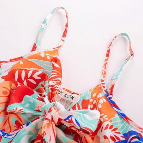 GRACE KARIN Womens Summer Floral Maxi Dresses 2026 Long Flowy Boho Dress Beach Vacation Sundresses Casual Clothes with Pocket Green Red Leaves 2XL - Thumbnail 2