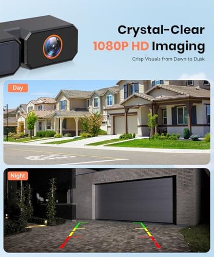 AUTO-VOX 7.2" DVR Portable Solar Wireless Backup Camera:HD 1080P 2 Min Quick Installation Support 2 Split Screen Back up Camera, IP69K Waterproof Reverse Camera for Car, Van, SUV, Truck, Trailer - Thumbnail 5