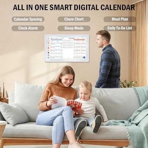 15.6" Smart Digital Wall Calendar - 1080P HD Touchscreen Electronic Planner & Family Hub for Chore Charts & Meal Planning. Auto-Syncs with Google, iCloud, Outlook, Cozi - Thumbnail 2