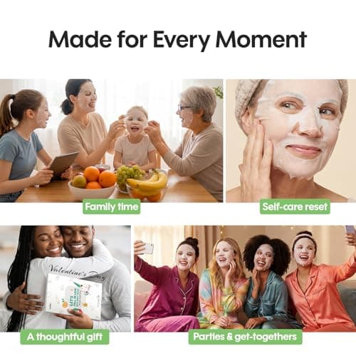 ZealSea Face Masks Skincare for Women, Variety 7Days Facial Sheet Mask Set for Deep Hydrating & Glow, Daily Self-Care Gift & Family Moment for Teens Kids Girls Birthday Party, Safe for all Skin types - Thumbnail 5