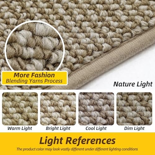JSEI Kitchen Rugs and Mats, 2PCS Non-Slip Kitchen Mats for Floor, Machine Washable Absorbent and Stain Resistant Kitchen Runner, Carpet Mats with TPR Backing, 17''x30''+17''x48'', Beige - Thumbnail 3