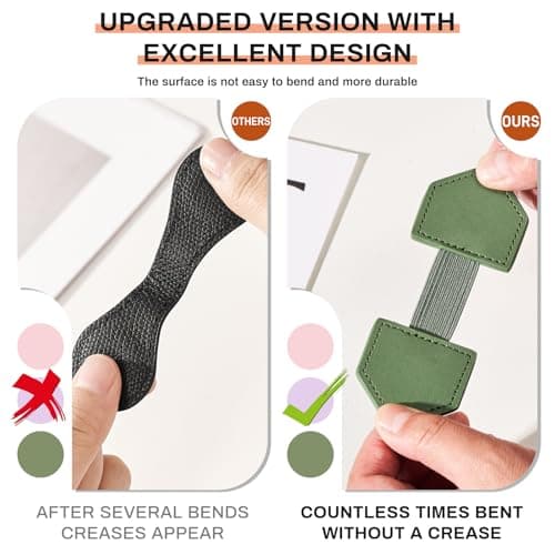 2Pcs Magnetic Leather Bookmarks with Gift Box Triangle-Shaped Magnetic Pen Holder Book Marks Clip Gift for Book Lover Readers Cute Bookmark for Women, Green - Thumbnail 4
