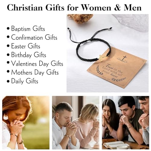 Sistble Easter Gifts for Women Teens, Easter Basket Stuffers Christian Gifts for Women Cross Bracelet Religious Baptism Gifts Confirmation Inspirational Bracelet Bible Verse Jewelry for Teens - Thumbnail 6