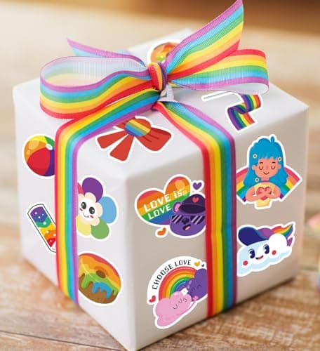 HSHFAMIIY Pride Stickers,100Pcs Pride Accessories, Rainbow Sticker for for Trans Bi Lesbian LGBTQ+ Gay Pride Stuff Accessories, Celebration Parades Home Decor Party Supplies Festivals - Thumbnail 5