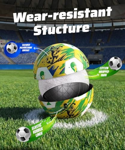 HETOO Dog Soccer Ball with Straps, World Cup Dog Toys, 8 inch Large Dog Herding Ball, Outdoor Indoor Water Pool Play Pet Birthday Gift for Medium Large Dogs - Thumbnail 3
