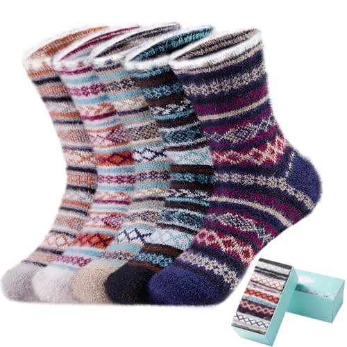 SISOSOCK Fuzzy Cozy Warm Socks for Women-Winter Home Thick Wool Soft Sleeping Socks-Perfect Gifts for Women - Image 1
