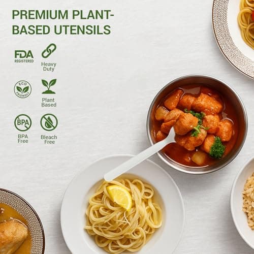 Degralight [500 Pcs] Compostable Spoons Bulk Biodegradable Utensils BPI Certified Disposable Spoons Alternative to Plastic Spoons for Daily, Party & Camping Restaurant - Thumbnail 6