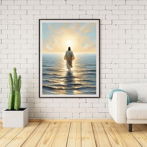 Lophomie Religious Diamond Art Kits for Adults, 5D Jesus Diamond Painting Kits Beginners, DIY Christian Diamond Dots Kits Gem Arts Crafts Full Round Drill for Home Wall Decor 12x16 Inch - Thumbnail 2