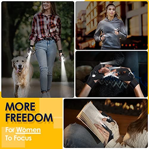 PARIGO Easter Basket Stuffers for Adults, Lights Finger LED Flashlight Gloves for Men, Father Day Gifts for Dad Husband Him Grandpa, Cool Suff Easter Stuffers Fishing Gifts for Men Camping Repairing - Thumbnail 6