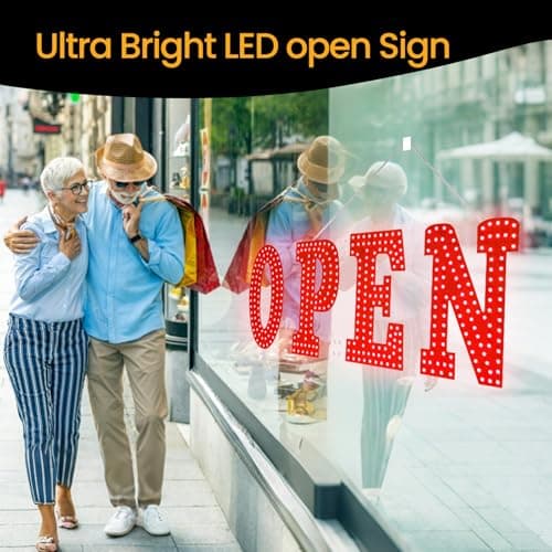 LED Open Signs for Business 30"x10" Dimmable 7 Color Bright Business Open Sign with Hanging Installation for Window Stores, Hotel, Store, Bar, Retail Shop, Salon, Restaurant - Thumbnail 5