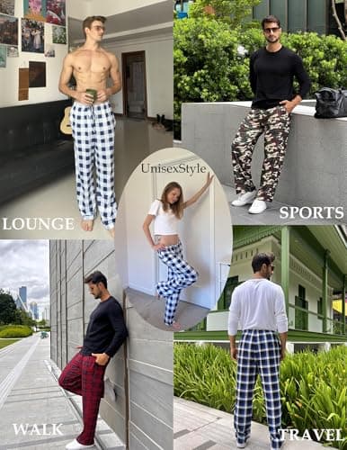 Ekouaer Mens Pajama Pants Lounge Pants with Pockets Soft Sleep Pants Loose Fit Pj Bottoms with Drawstring S-XXL - Thumbnail 3