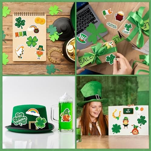 120 PCS St Patricks Day Stickers for Kids - St Patricks Day Decorations - St Patricks Day Accessories Shamrock Decorations,St. Patrick’s Day Crafts Gifts for Boys Girls - Thumbnail 5