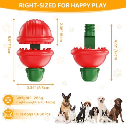 COSOWO Dog Chew Toys for Aggressive Chewers, Bully Stick Holder, Non-Toxic Durable Dog Puzzle Toy, Teething & Interactive Venus Flytrap Design, Gift for Dogs, Red - Thumbnail 3