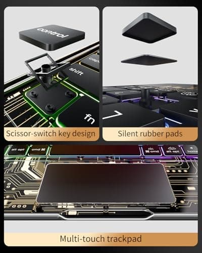 Keyboard Case for iPad Pro 11-inch (M5/M4 2025/2024), Clear Wireless iPad Pro 11 Inch Case with Keyboard Multi-Touch Trackpad, Battery Level Visualization with 360° Rotatable & Pencil Holder, Black - Thumbnail 4