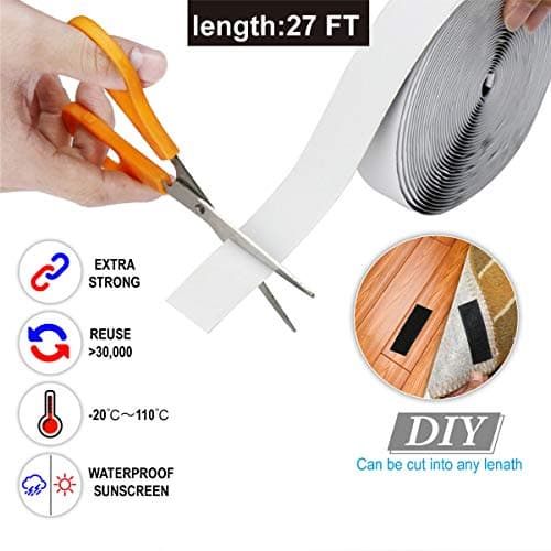 16.5Ft x 1 Inch Self Adhesive Strips, Heavy Duty Strong Back Sticky Fastening Tape,Nylon Fabric Fastener Mounting Tapes for Sewing, Crafting,DIY- Indoor or Outdoor Use (Black) - Thumbnail 3