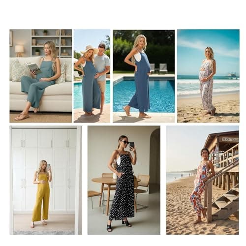 Lepunuo Striped Jumpsuits for Women Casual Rompers Summer Boho Jumpers Plus Size Rompers Loose Fit Grils Baggy Overalls - Thumbnail 3