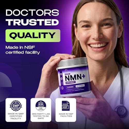 NMN Supplement with NAD+ and Resveratrol - 10,000MG Extra Strength | NMNH Alternative | NAD Liposomal Supplements for Men and Women - Supports Cellular Energy | 90 Capsules, 3 Months Supply - Thumbnail 4