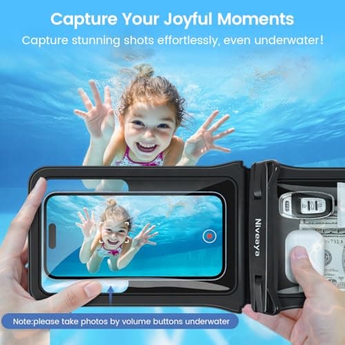 Niveaya IPX8 Double Space Waterproof Phone Pouch (up to 8.3") -2 Pack Waterproof Phone Case with Lanyard for iPhone 17 16 15 Pro Max,Touchscreen & Underwater Photography, Beach Cruise Essentials 2026 - Thumbnail 4