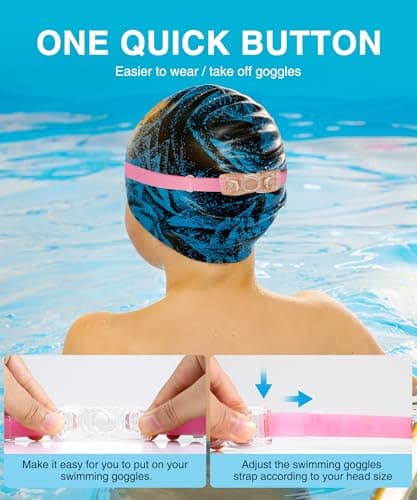 QALLY Kids Goggles Age 4-16, Kids Swimming Goggles UV Protection Anti-Fog No Leaking, 3 Pack Swim Goggles for Boys Girls Youth - Thumbnail 5
