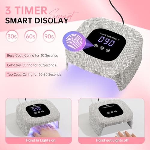 CHRISTINE SHELLY 48W UV LED Nail Lamp Mini Nail Dryer for Gel Polish - Thumbnail 3