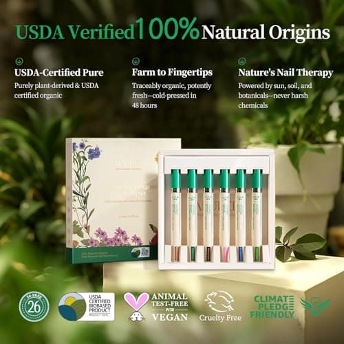 APUREE Organic Cuticle Oil Set (6pcs) | 100% Bio-Based | For Nail Dermatitis & Cracked Cuticles | USDA Verified | Hexane Free | Vegan - Thumbnail 2