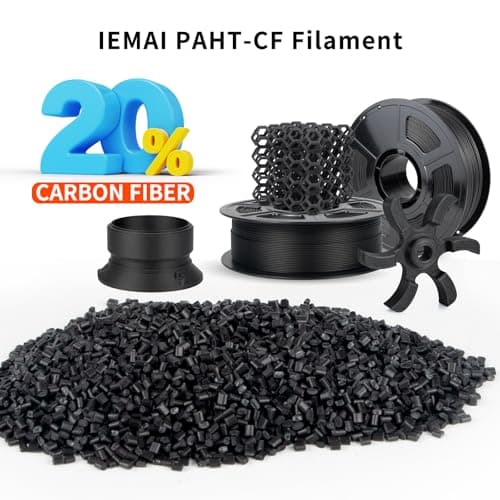 IEMAI PAHT Carbon Fiber Nylon Filament 1.75mm Matte Black 1KG, PAHT-CF 3D Printer Filament Extremely High Temperature & Chemical Resistant, High Rigidity & Strength for Performance Parts - Thumbnail 2