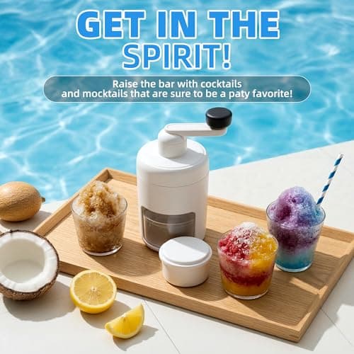 Shaved Ice Maker, Ice Shaver Slushie Machine, Snowcone Maker for Kids Birthday Party, House Warming Gifts New Home, Kitchen Gift Ideas, White - Thumbnail 3