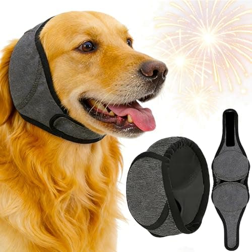 Dog Ear Muffs Noise Protection for Fireworks & Thunder, Adjustable Padded Dog Ear Covers for Anxiety Relief, No Flap Ear Wrap for Dogs - Pet Calming Hood for Grooming & Bathing, Travel, Recovery, M - Image 1