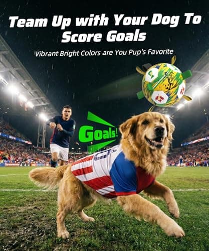 HETOO Dog Soccer Ball with Straps, World Cup Dog Toys, 8 inch Large Dog Herding Ball, Outdoor Indoor Water Pool Play Pet Birthday Gift for Medium Large Dogs - Thumbnail 5