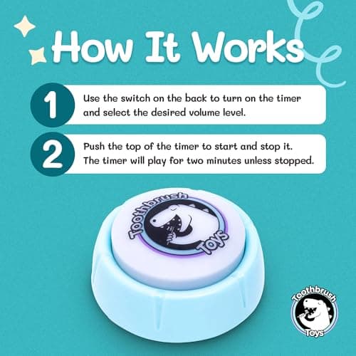 Toothbrush Timer for Kids – 2 Minute Toothbrush Timer Helps Kids and Toddlers Brush Teeth with Lights & Music, Adjustable Volume Control, Toothbrush Toys - Thumbnail 4