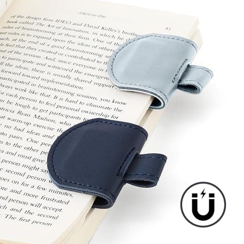SESENSE Magnetic Pen Holder for Notebook - 3 Pcs Leather Magnetic Bookmarks Holder for Reading Women, Book Lover Gifts for Bookish, Standard Size - Thumbnail 3