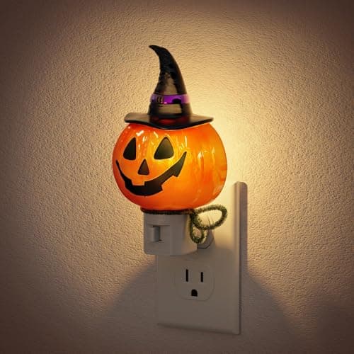 JandCase Halloween Night Light, 3000K Night Lights Plug into Wall,Cute & Funny Pumpkin Night Light for Kids,Plug in Pumpkin Nightlight with 360° Rotatable for Halloween Party Decor,1 Pack - Image 1