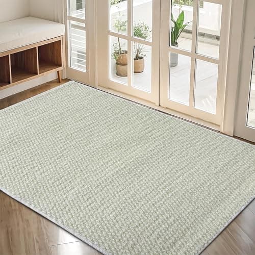 Indoor Door mat 20" x 32", Dirt Trapper Door Mat, Non-Slip Washable Entrance Mat, Dirt Resistant and Absorbent Welcome Mat,Low-Profile Doormat for Entryways, Front Doors, and Indoor Entrances, White - Image 1