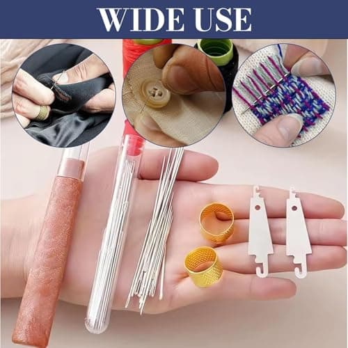 Big Eye Steel Sewing Needles Kit, 2025 New Stainless Steel Needles for Hand Sewing, 37 PCS Big Eye Steel Needle Kit, DIY Kit (37Pcs) - Thumbnail 6