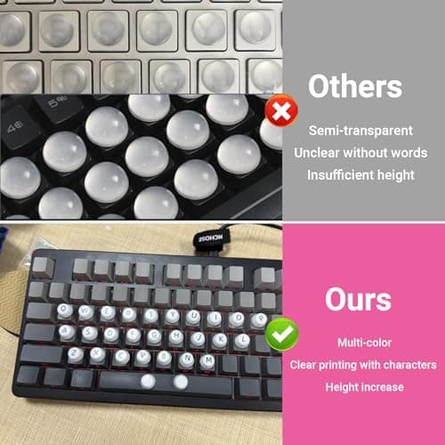 Keyboard Sticker for Long Nails with Letters: 64 Pcs Keyboard Bubbles for Long Nails - Reusable Adhesive Protective Type Long Nail Keyboard Stickers, Antistatic, Compatible for Gaming/PC/Laptop - Thumbnail 4
