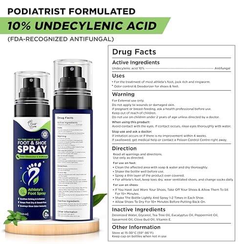 Tea Tree Foot Odor Spray - Mint Blast Shoe Deodorizer for Smelly Feet, Athletes Foot Spray Odor Eliminator No More Smelly Shoes or Stinky Feet | Removes, Controls & Prevents Odors - 120ml Made in USA - Thumbnail 6