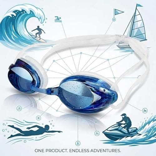 PHELRENA Swimming Goggles, Professional Swim Goggles Anti Fog UV Protection No Leaking for Adult Men Women Kids - Thumbnail 4