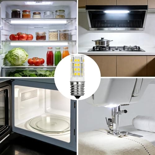 E17 LED Bulb Dimmable, 5W Microwave Over Stove Bulb, 400 LM, 6000K Daylight white,120V,40W Incandescent Equivalent, Replacement for Microwave, oven stovetops, Range Hoods, and Refrigerator, 2 pack - Thumbnail 6