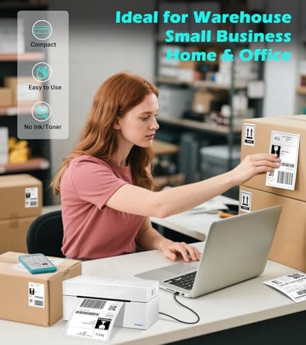ORGBRO Bluetooth Thermal Shipping Label Printer, Z1-Plus Wireless 4X6 Shipping Label Printer for Small Business Office or Home Support iPhone Android Windows macOS Chrome Amazon Ebay Shopify USPS - Thumbnail 5