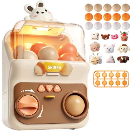 Skirfy Gumball Machine Toy for Kids,Light Up Vending Machine Operated Gumball Prize Arcade Game Claw Machine Game Sensory Toys Dolls Gifts