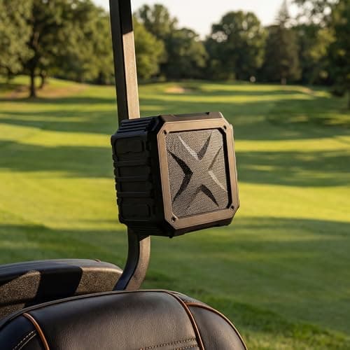 GIIKNEW Golf Cart Speaker with Carrying Case, 15W Loud Stereo Sound Magnetic Bluetooth Speaker with Deep Bass, 24H Playtime IPX7 Speakers for Golf Cart Accessories, Ideal Golf Gifts for Men - Image 1