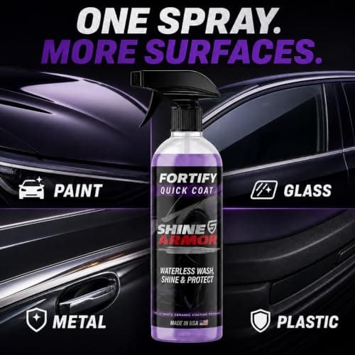 Car Wax Spray and Ceramic Coating for Cars - 3 in 1 Waterless Car Wash and Detailing - Quick Effect Coating Agent for Car - High Gloss Top Coat, Shiny Car Stuff by Shine Armor - Protective Wax 16FlOz - Thumbnail 6
