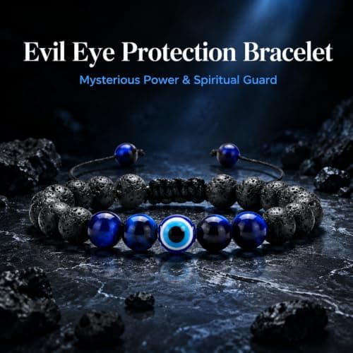 Evil Eye Bracelets for Men Women,Tigers Eye Bracelets for Men,Easter Basket Stuffers,St Patricks Accessories,Graduation Gifts for Her/Him - Thumbnail 5