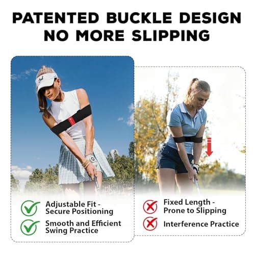 Josongslax Golf Swing Trainer Aid, Adjustable Elastic Swing Correcting Arm Band, Golf Practice Accessories to Fix Chicken Wing, Golf Training Equipment Gifts for Golfers, Beginners and Players - Thumbnail 3
