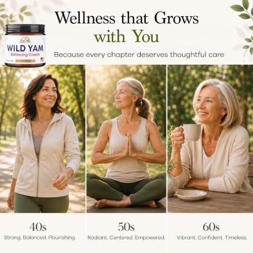 ANGELYCIA Organic Wild Yam Cream for Hormone Balance - Natural Support for Menopause, Perimenopause & PMS Relief - Pure Wild Yam Root Extract Estrogen-Free Balancing Cream for Women - 3.38 oz - Thumbnail 3