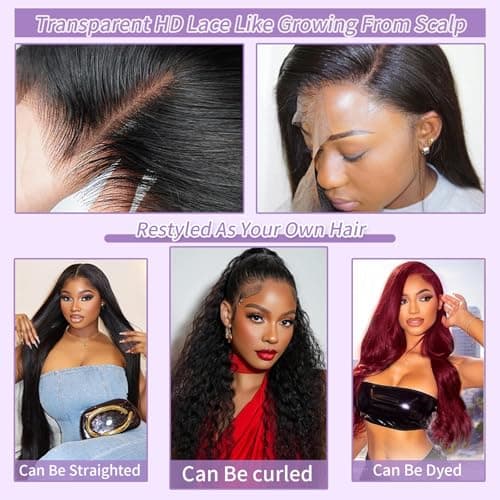 DAFIY 100% Human Hair High-temperature Verification,13x6 Body Wave Lace Front Women Wigs 200 Density Glueless Natural Color 24 Inch,Free Mystery Random Jewelry Pack(order from buy-one-get-one-page) - Thumbnail 3