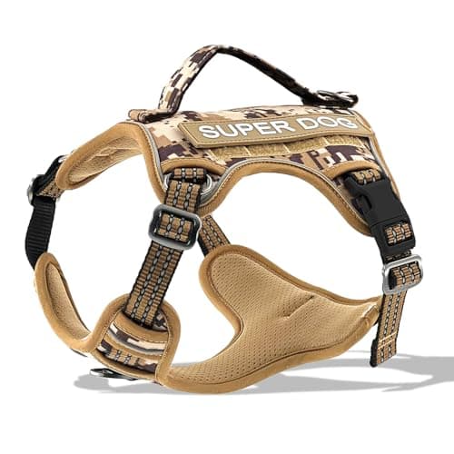 Tactical Dog Harness for Large Dogs, No Pull Military Service Dog Vest with Handle&Molle, Heavy Duty Reflective Adjustable Harnesses for Training Walking Hiking German Shepherd Golden Retriever